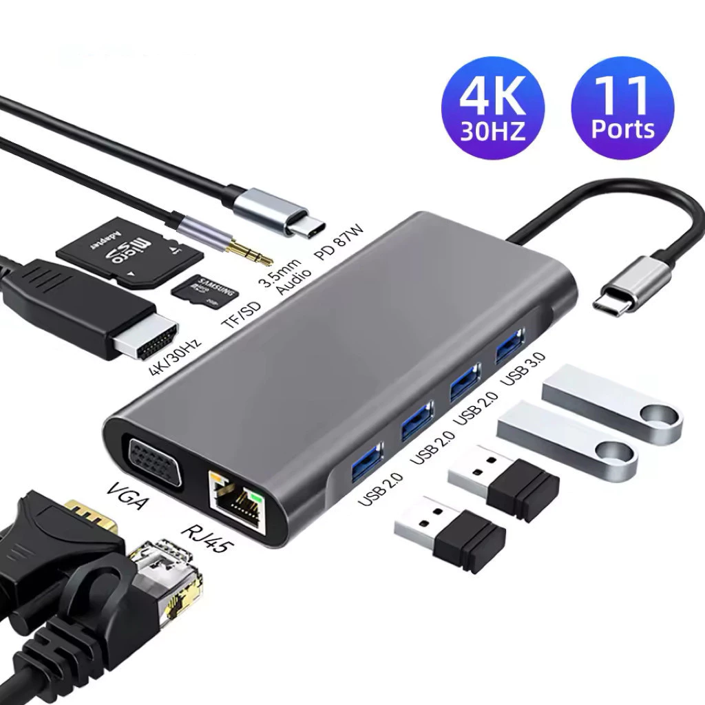 Imagem Adaptador 11 in 1 USB C HUB 4K