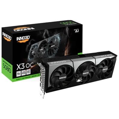 Imagem Placa de Vídeo Inno3D RTX 5080 X3 OC NVIDIA GeForce, 16GB, GDDR7, G-Sync, Ray Tracing, DLSS 4, HDR - N50803-16D7X-17603930