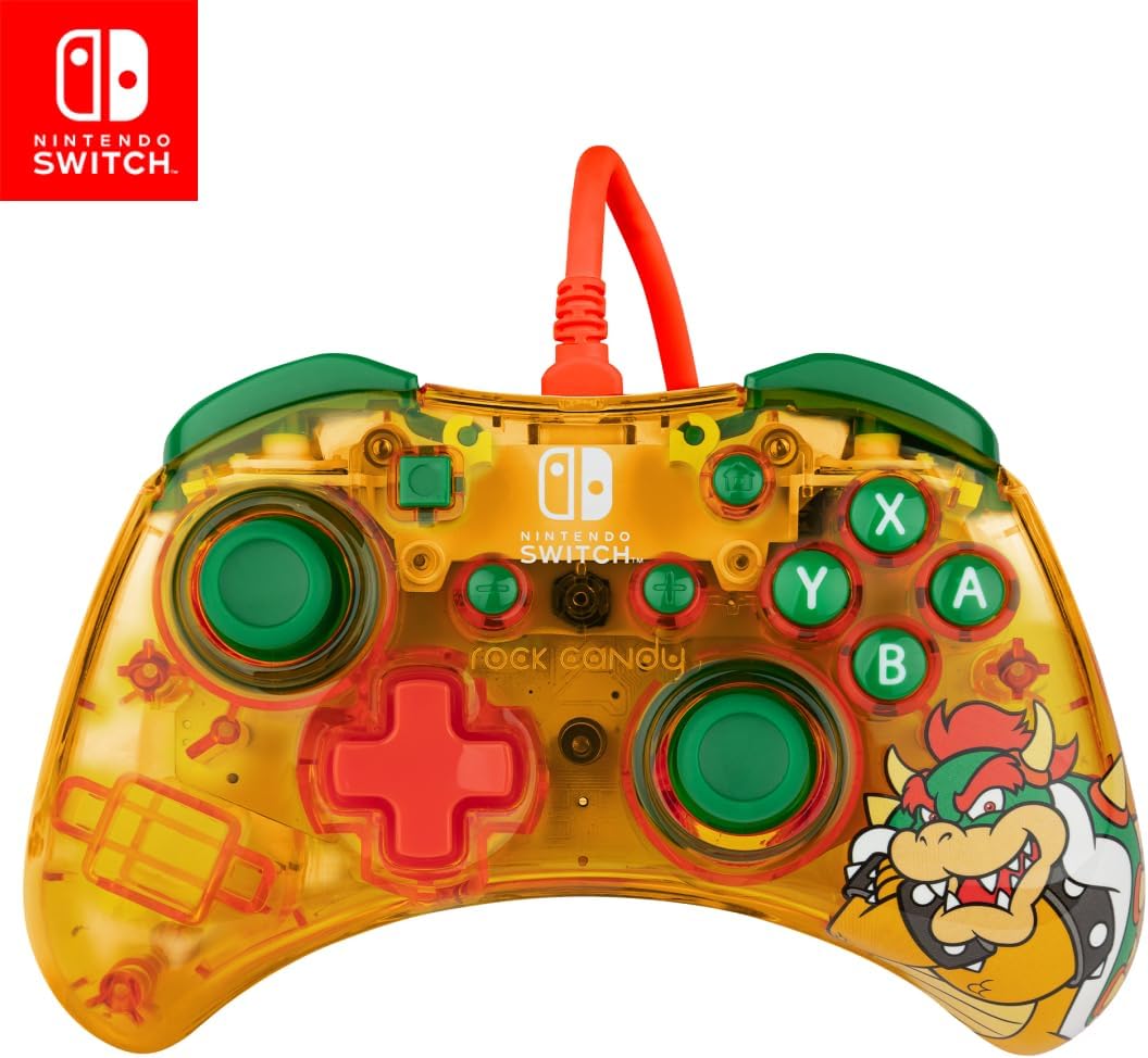 Imagem Controle com Fio Rock Candy para Nintendo Switch – Lemon Bomb Bowser
