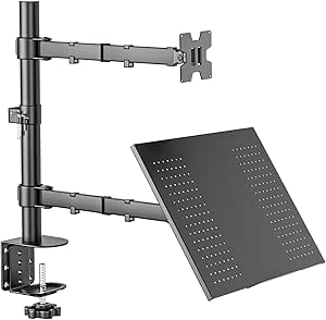 Imagem Suporte Articulado BAZIK para Monitor e Notebook com Bandeja – Até 32" - Preto