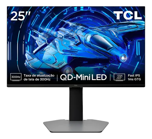 Imagem Monitor Gamer TCL 25" QD Mini LED Full HD 300Hz 25G64