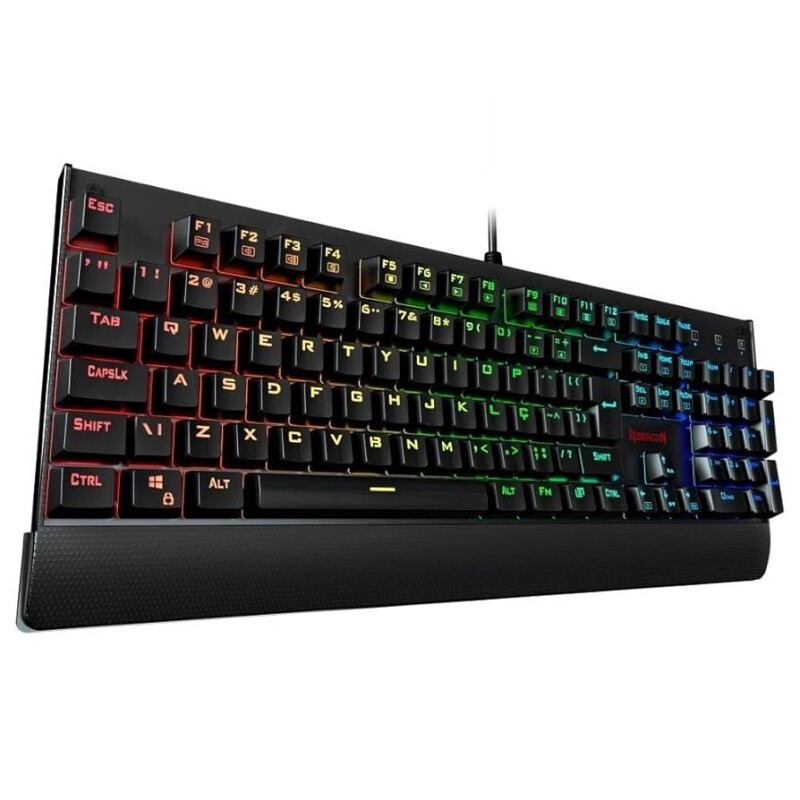 Imagem Teclado Mecânico Gamer Redragon Kala Rgb Switch Blue com fio PRETO Full Sized K557RGB(BLUE)