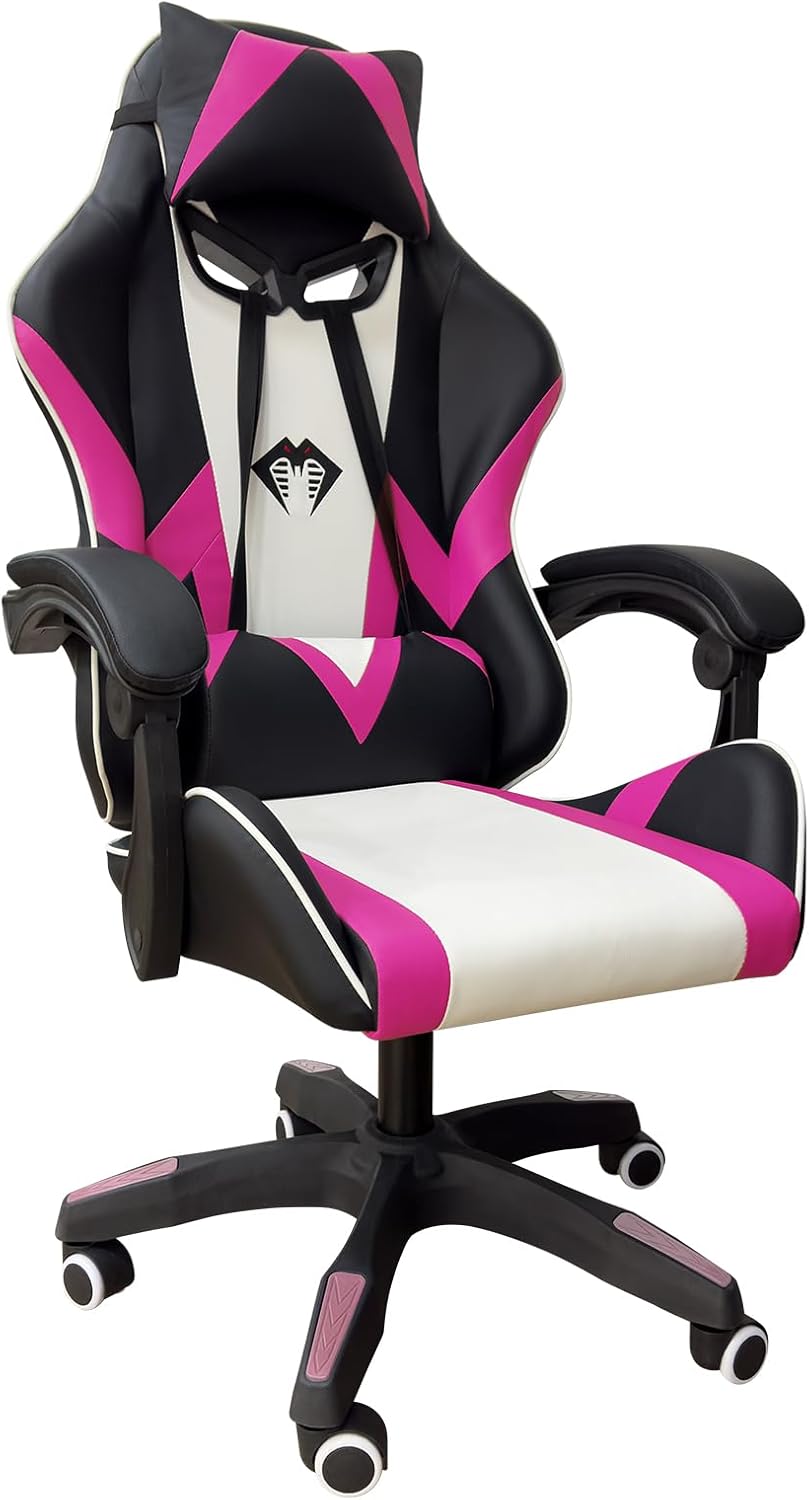 Imagem Cadeira Gamer Python Fly com Tecido Respirável e Design Ergonômico - Rosa