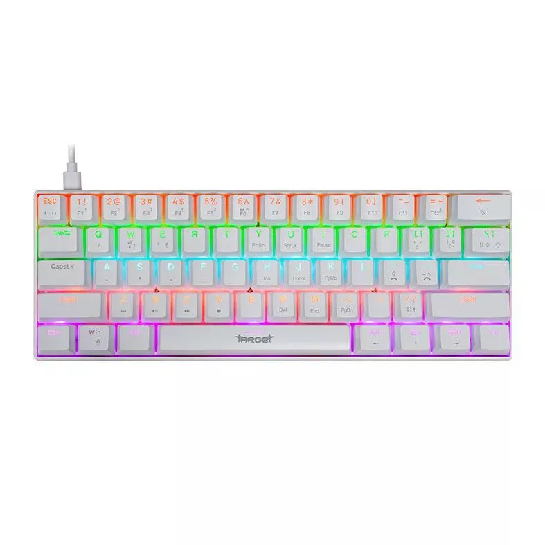 Imagem Teclado Mecanico Gamer TGT Sherman Compacto, Rainbow,ABNT2,Switch HuanoAzul, Branco