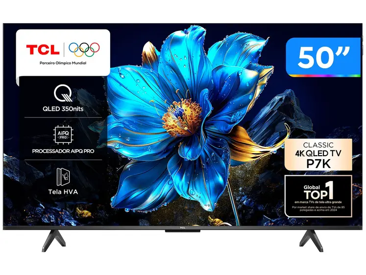 Imagem Smart TV TCL 50" QLED 4K UHD Google TV 50P7K