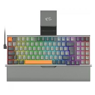 Imagem Teclado Mecânico Gamer Redragon Olaf RGB Chroma Mk.II Switch Marrom À prova de Poeira ABNT2 Preto e Cinza - K648GG-RGB