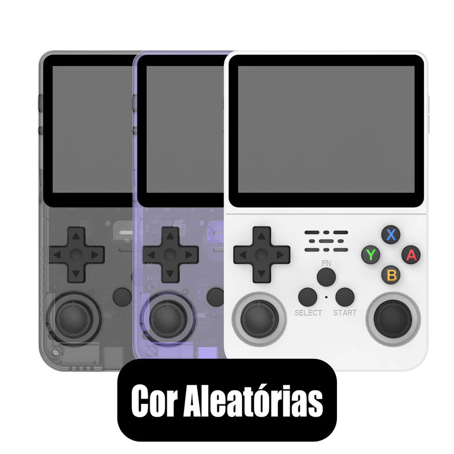 Imagem Console Portátil R36S + de 15.000 Jogos 64gb Tela IPS 3.5"- Cor Aleatória