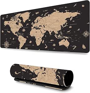 Imagem Mouse Pad Gamer Grande 90x40cm Antiderrapante – Estampa Mapa Mundi
