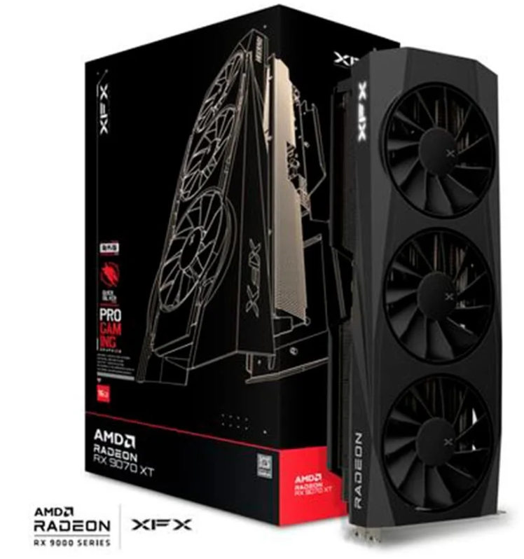 Imagem Placa de Vídeo XFX Quicksilver RX 9070 XT GAMING EDITION WITH 16GB AMD Radeon, GDDR6, HDMI 3xDP, RDNA 4 - RX-97TQICKB9
