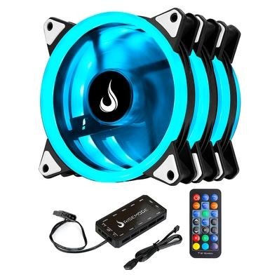 Imagem Kit Com 3 Ventoinhas Rise Mode Smart, 120mm, RGB, Preto
