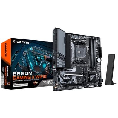 Imagem Placa Mãe Gigabyte B550M GAMING X WIFI6, AMD AM4, Micro ATX, DDR4, RGB, Wi-Fi 6, Bluetooth, Preto - B550M GAMING X WIFI6