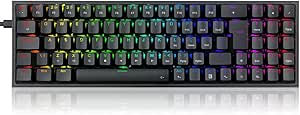 Imagem Teclado Mecânico Gamer Redragon Pollux K628 RGB Switch Blue - Preto
