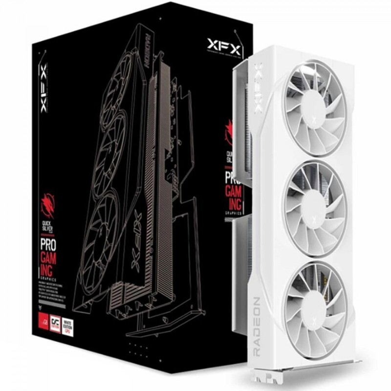 Imagem Placa de Vídeo XFX Swift AMD Radeon RX 9060 XT OC White Triple Fan 16GB GDDR6 FSR Ray Tracing RX-96TS316W7