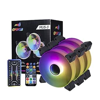 Imagem Kit com 3 Coolers RGB VEDO 120mm 6PIN ARGB 5V - Compatível com Aura Sync