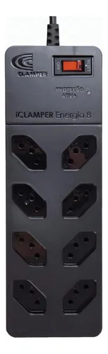 Imagem Filtro de Linha com Protetor DPS iCLAMPER Energia 8 Tomadas