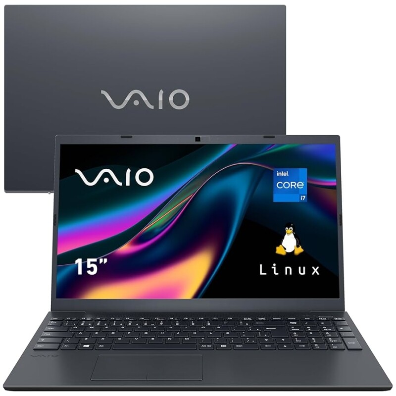 Imagem Notebook VAIO FE15 Intel Core i7 12th 16GB 512GB SSD Tela 156'' Full HD Antirreflexo Linux - Cinza Grafite VJFE54F11XB27