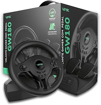 Imagem Volante Gamer Vinik GW180 com Pedal - PC/PS4/Xbox/Switch