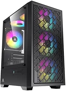 Imagem Gabinete Gamer Acegeek Matrix Mini-Tower com Lateral de Vidro – Preto (AG-MATRIX-BK)