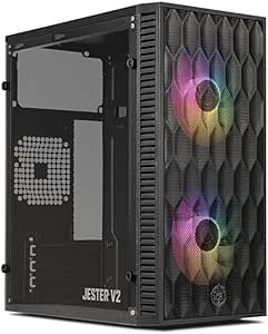 Imagem Gabinete Gamer TGT Jester V2 Mini-Tower com 2 Fans RGB e Lateral de Acrílico – Preto