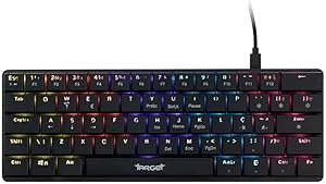 Imagem Teclado Mecânico TGT Sherman LP60 ABNT2 Switch Azul – Preto