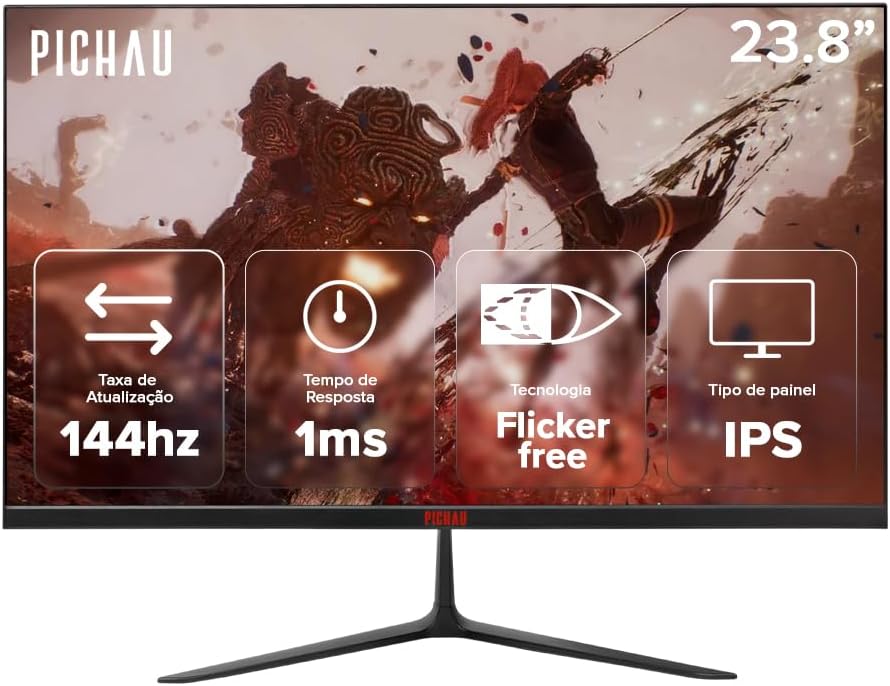 Imagem Monitor Gamer Pichau Athen V3 Pro | 23.8 Pol | IPS | FHD | 1ms | 144Hz | HDMI/VGA | PG-ATH24V3P-BL02
