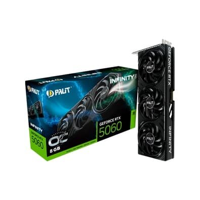 Imagem da oferta Placa de Vídeo Palit GeForce RTX 5060 Infinity 3 OC 8GB GDDR7 - NE75060T19P1-GB2063S