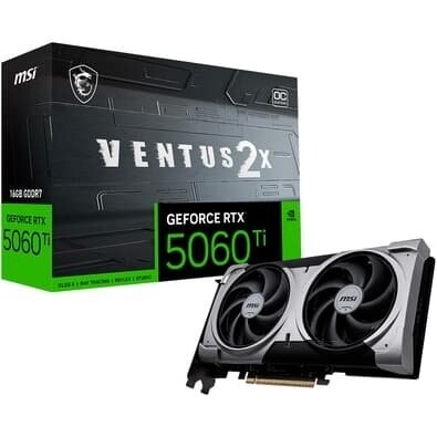 Imagem Placa de Vídeo MSI RTX 5060 Ti 16G VENTUS 2X OC PLUS NVIDIA GeForce 16GB GDDR7 2617 MHz FP4 and DLSS 4 Ray Tracing - G5