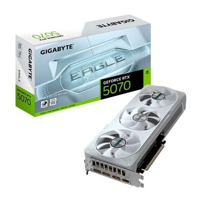 Imagem Placa de Vídeo Gigabyte RTX 5070 EAGLE OC ICE SFF 12G NVIDIA GeForce, 12GB GDDR7, 192bits, RGB, DLSS, Ray Tracing - 9VN5070EOI-00-G10