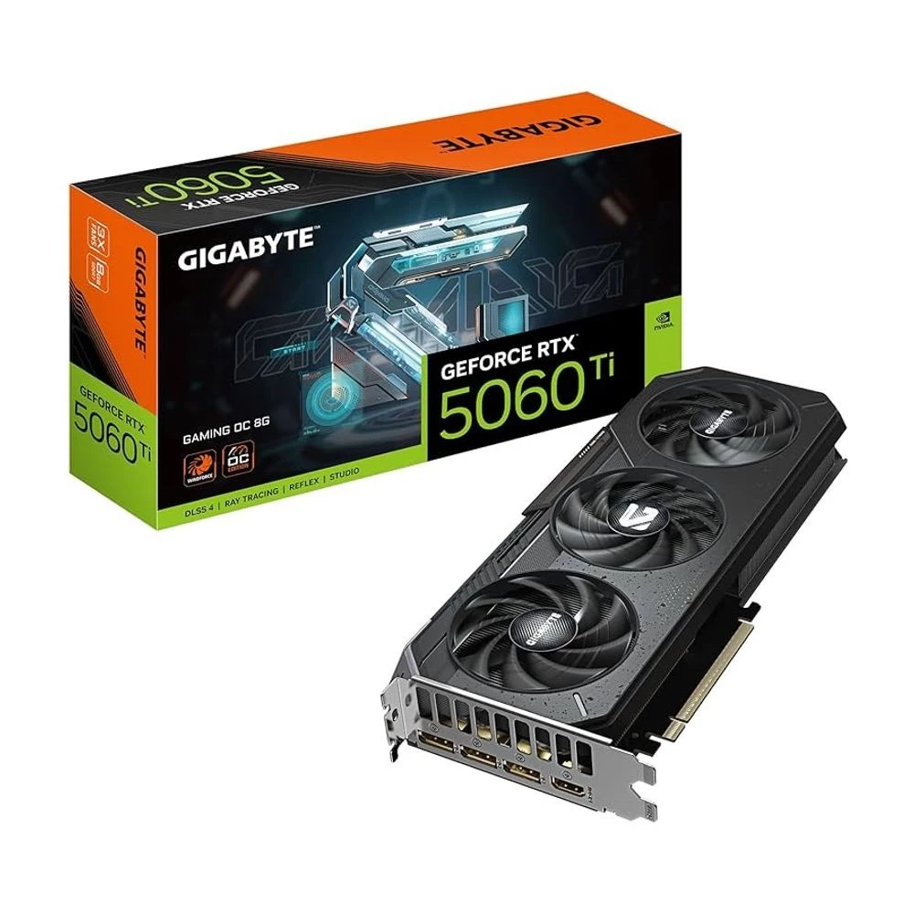 Imagem Placa de Vídeo NVIDIA GeForce Gigabyte RTX5060Ti Gaming OC 8GB GDDR7 128 Bits - GV-N506TGAMING OC-8GD
