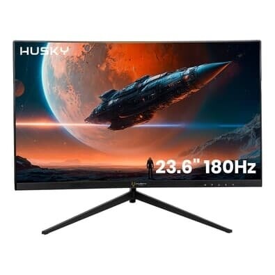 Imagem Monitor Gamer Husky Snow 23.6 LED Full HD Curvo 180Hz 1ms HDMI e DisplayPort 99% sRGB Adaptive Sync Ajuste de Ângulo