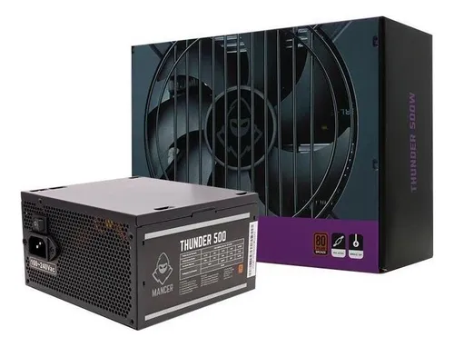 Imagem Fonte Mancer Thunder 500w Bronze 80 Plus, MCR-THR500-BL01