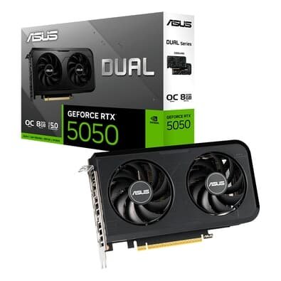 Imagem Placa de Vídeo Asus DUAL RTX 5050 OC 8G NVIDIA GeForce, 8GB, GDDR6, 128-bit, OpenGL 4.6, DLSS 4, Ray Tracing - 90YV0N72-M0NA00
