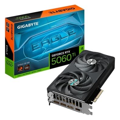 Imagem Placa de Vídeo Gigabyte RTX 5060 Ti EAGLE OC 8G NVIDIA GeForce, 8GB GDDR7, 128bits, DLSS, Ray Tracing - GV-N506TEAGLE OC-8GD