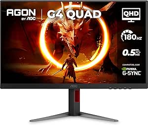 Imagem Monitor Gamer AOC AGON QUAD 27" QHD 180Hz 0.5ms IPS HDR10 – Q27G4F
