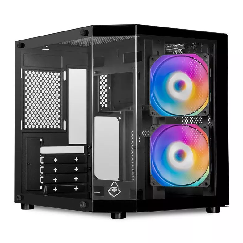 Imagem da oferta Gabinete Gamer Mancer CV700M, Mini-Tower, Lateral de Vidro, Com 2 Fans, Preto