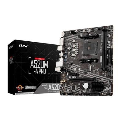 Imagem Placa-Mãe MSI A520M-A PRO, AMD AM4, mATX, DDR4, Preto - A520M-A PRO