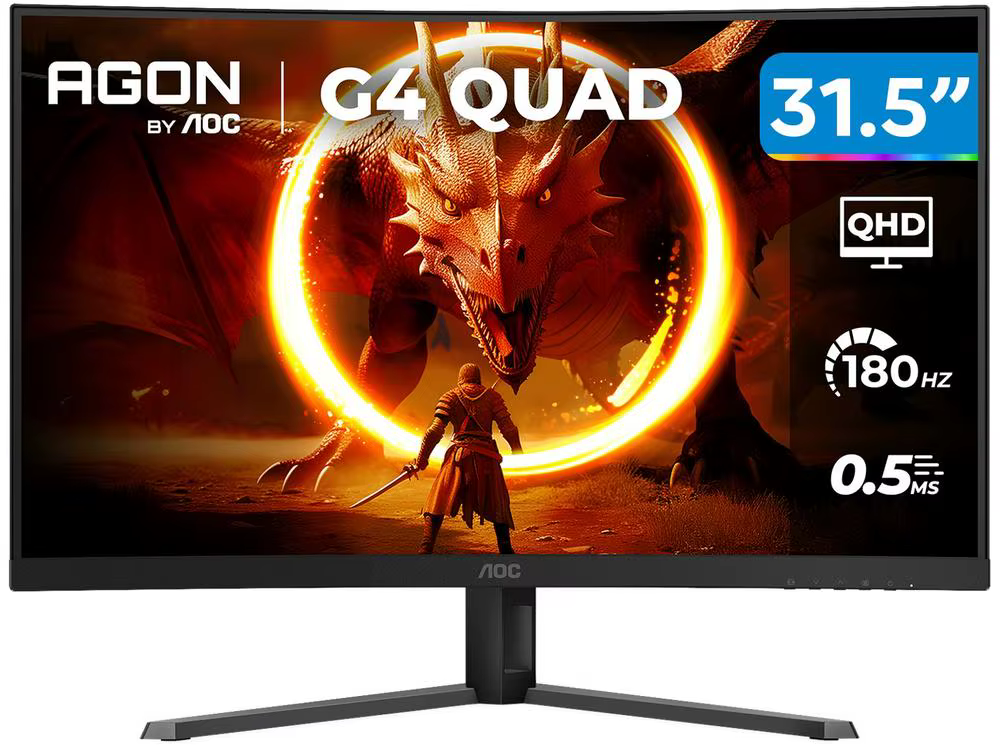 Imagem Monitor Gamer AOC Gaming 32" QHD 180Hz VA 0,5ms HDMI DisplayPort