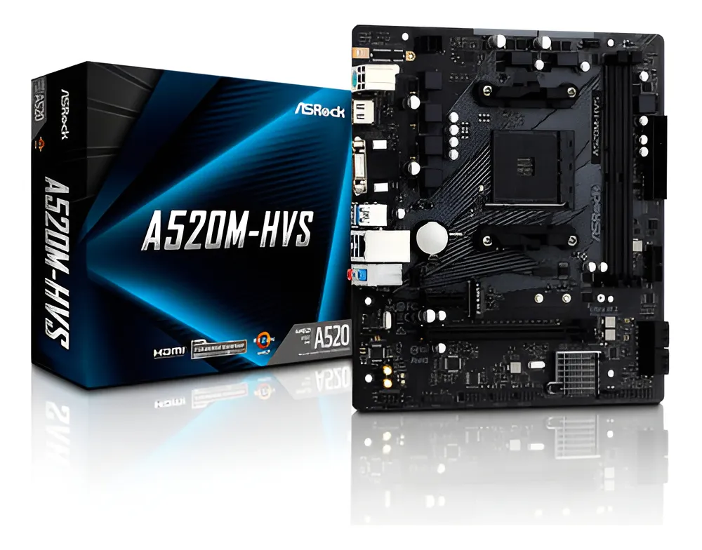 Imagem Placa Mãe AMD AM4 A520M-HVS - Asrock