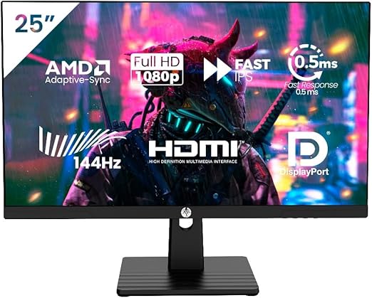 Imagem Monitor Gamer Haiz 25" 144Hz 0.5ms 1920x1080 FHD IPS - Adaptative Sync HDMI/DP VESA