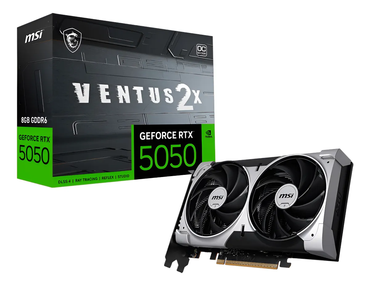 Imagem Placa de Vídeo MSI RTX 5050 8GB GDDR6 128-bit Ventus 2X OC