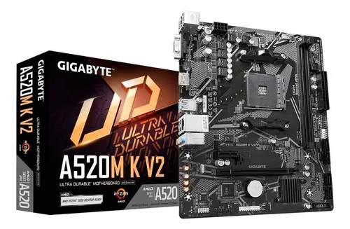 Imagem Placa Mãe Gigabyte A520M K V2 DDR4 AM4 – Preto