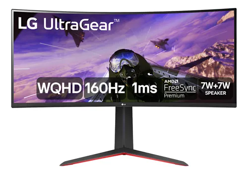 Imagem Monitor Gamer LG UltraGear Curvo 34" 2K Ultrawide 160Hz 1ms – 34GP63A-B