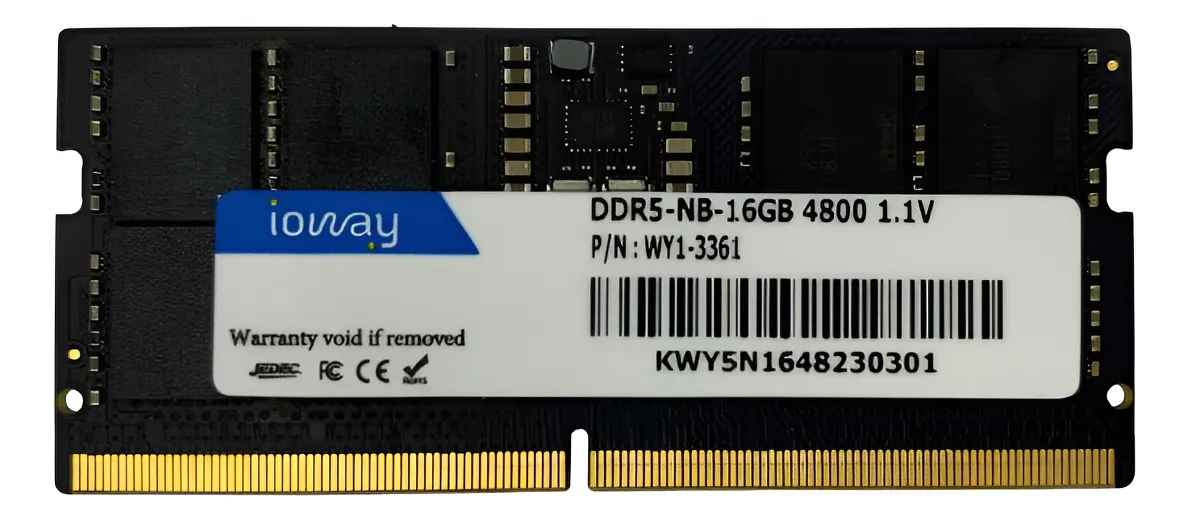 Imagem Memória RAM 16GB DDR5 4800MHz SODIMM - Ioway