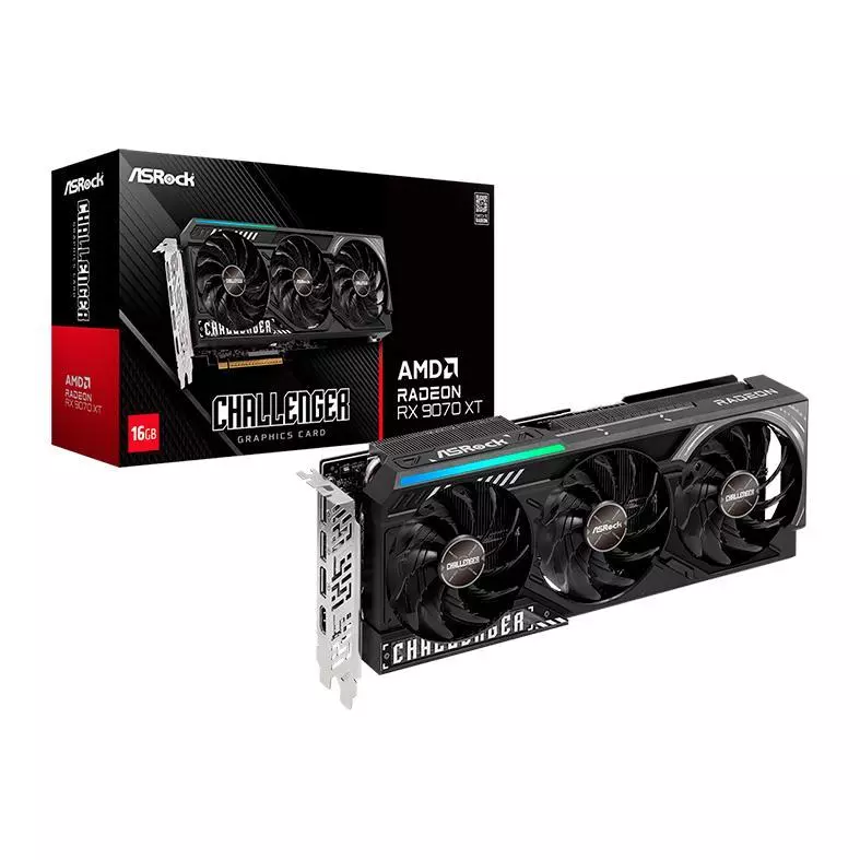 Imagem Placa de Vídeo ASRock Radeon RX 9070 XT Challenger 16GB GDDR6 256-bit - 90-GA61ZZ-00UANF