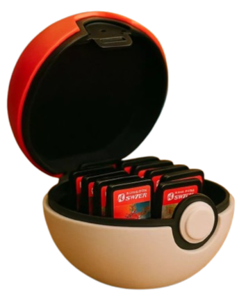 Imagem Porta-Cartucho Pokébola para Nintendo Switch – Capacidade para 12 Jogos
