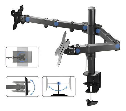 Imagem Suporte para 2 Monitores TV Articulado VESA - Aço
