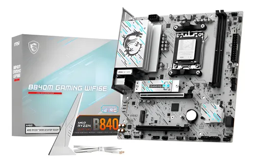 Imagem Placa Mãe MSI B840M Gaming WiFi 6E AM5 – Branco