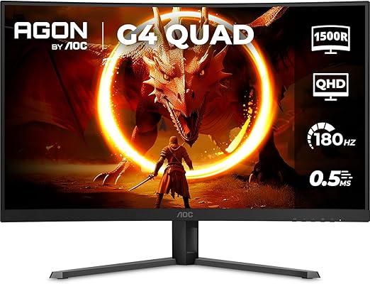 Imagem da oferta Monitor Gamer Curvo AOC AGON QUAD 32" 180Hz 0,5ms HDR10 - CQ32G4E