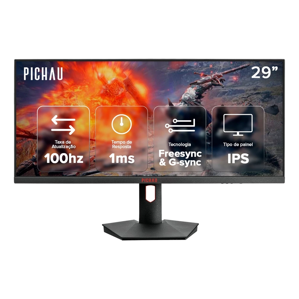 Imagem Monitor Gamer Pichau Nexus S29 29" IPS Ultrawide WFHD 1ms 100Hz - PG-NXS29-BL02