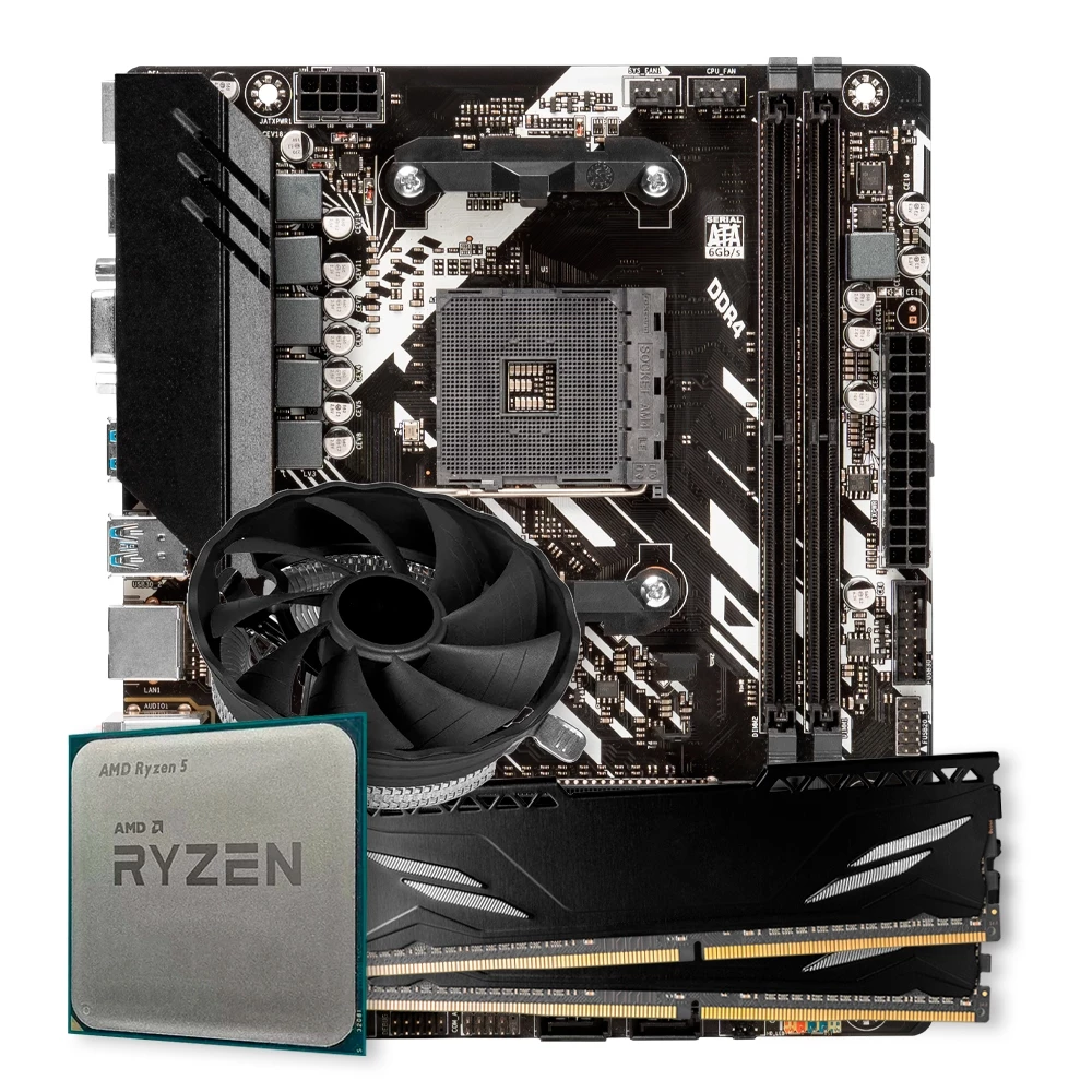 Imagem Kit Upgrade Gamer AMD Ryzen 5 5500 + B450M + 16GB DDR4
